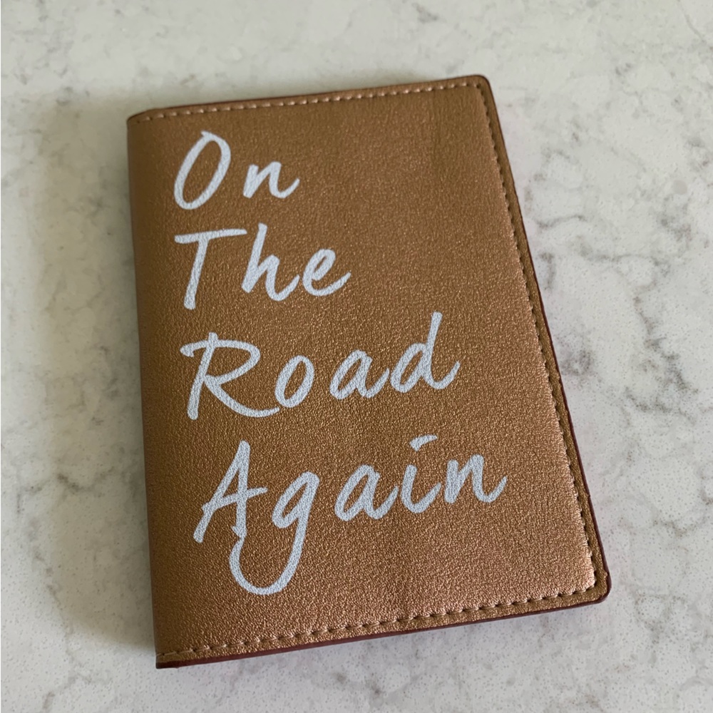 On the Road Again faux leather passport cover